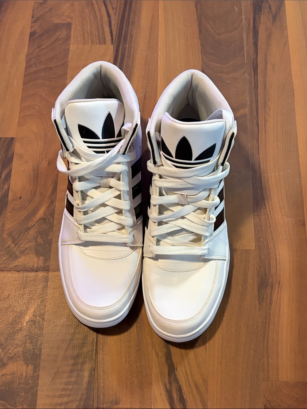 adidas White and Black High-Top Sneakers